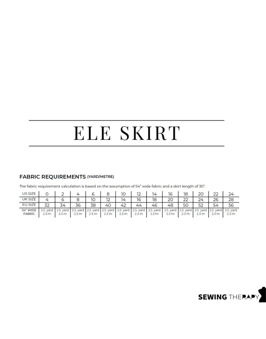 Ele Skirt PDF Pattern, Sewing Therapy