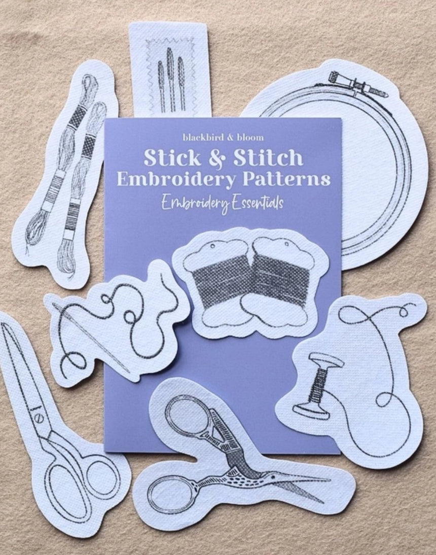 Embroidery Essentials Stick & Stitch Embroidery Patterns, Blackbird & Bloom