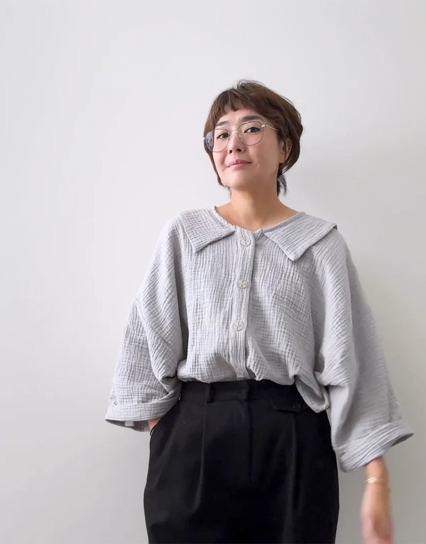 Faux Collar Shirt and Dress PDF Pattern, Sewing Therapy