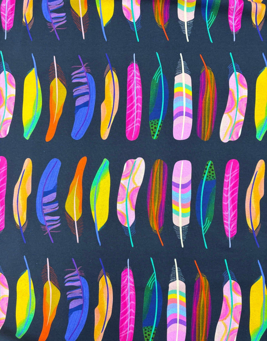 Strobe Feather Cotton Jersey Fabric, Karine+Kind