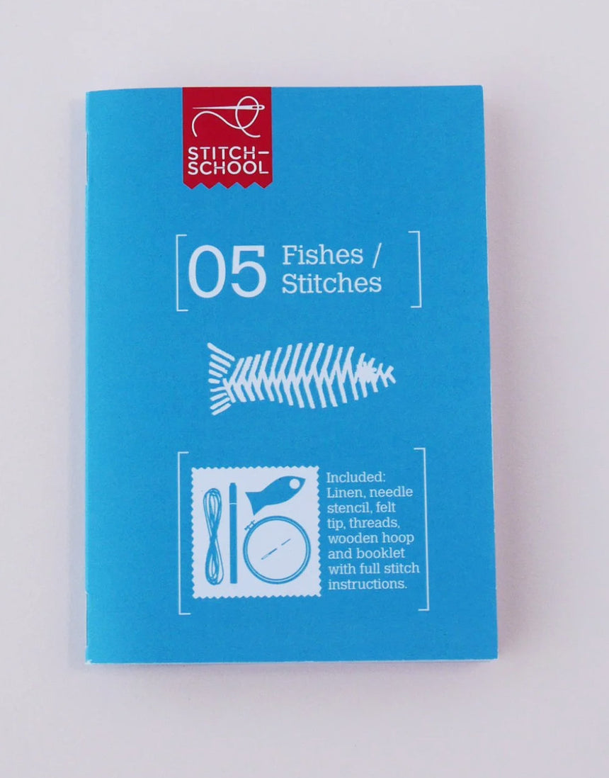 5 Fishes/Stitches Embroidery Kit, Stitch-School