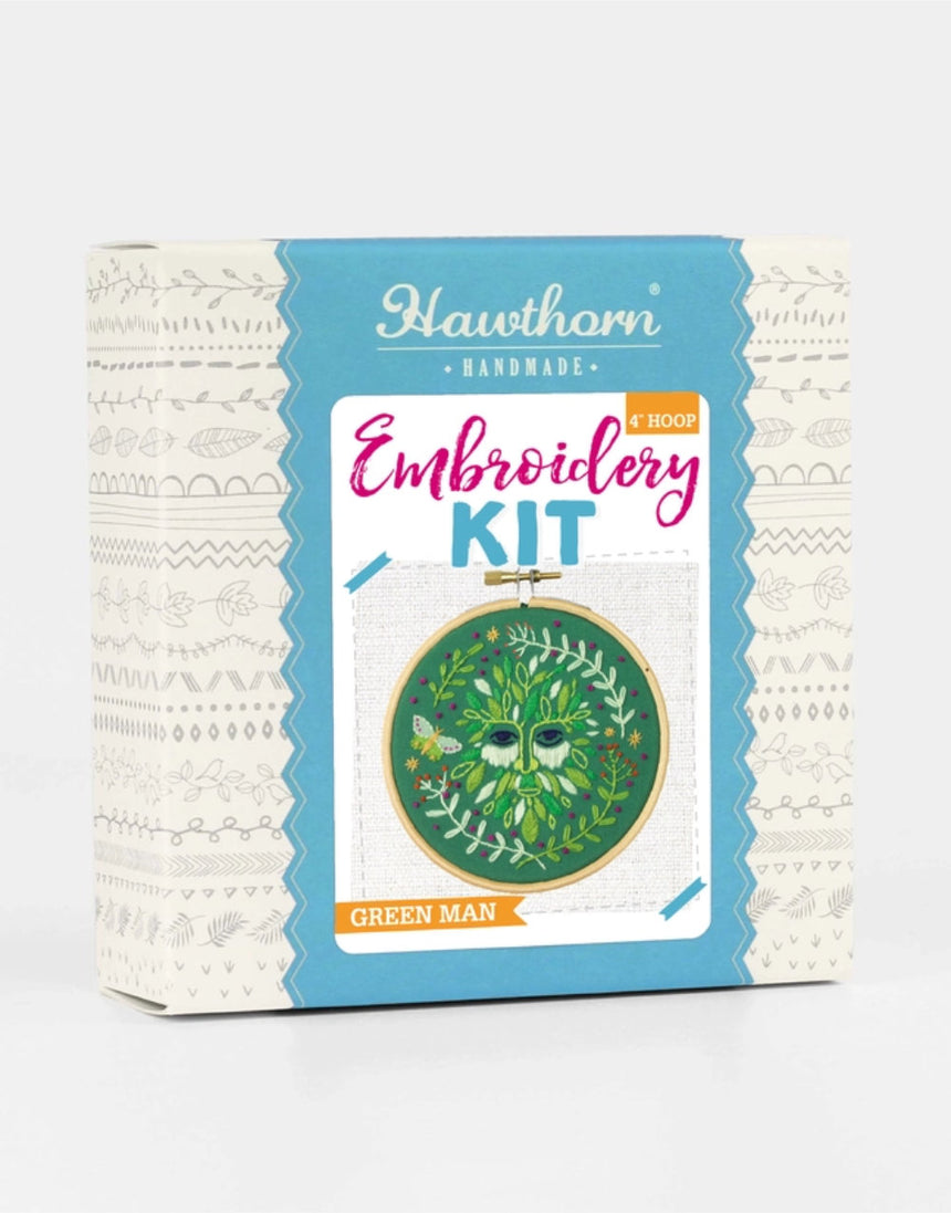 Folk Green Man Mini Embroidery Kit, Hawthorn Handmade