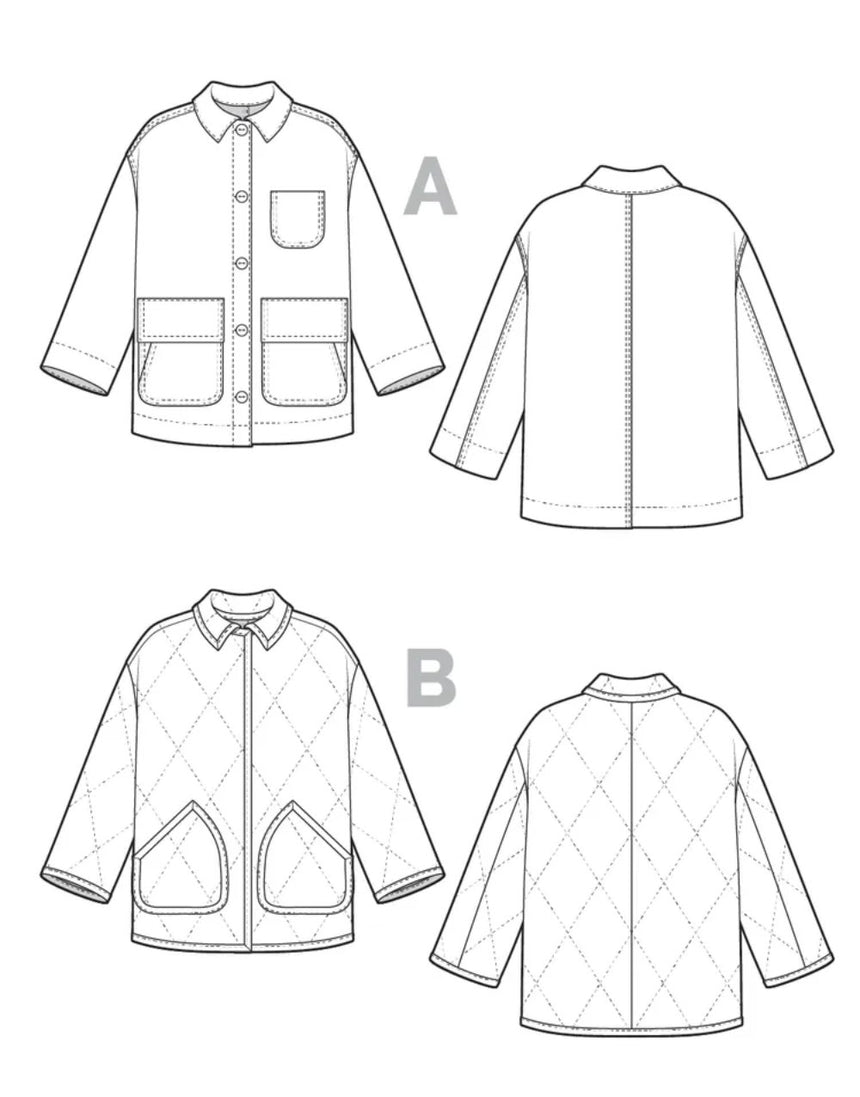 Fowler Barn Coat and Quilted Jacket PDF Sewing Pattern, Closet Core