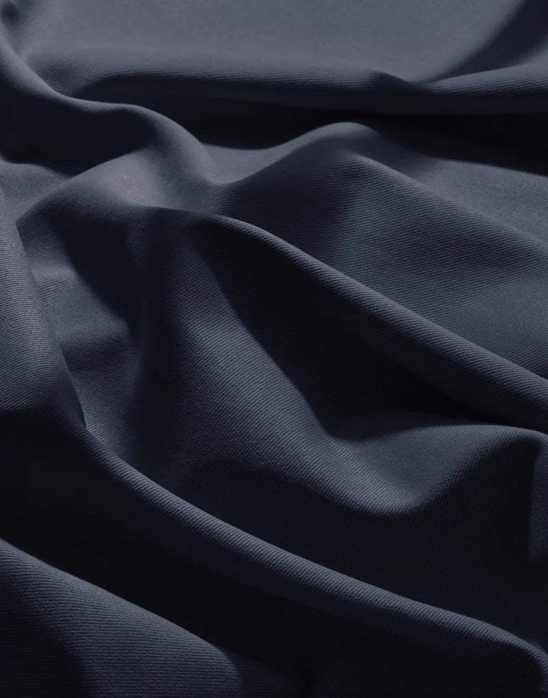 Remnant 60cm - Deep Charcoal Light Cotton Gabardine Twill Fabric, Atelier Brunette