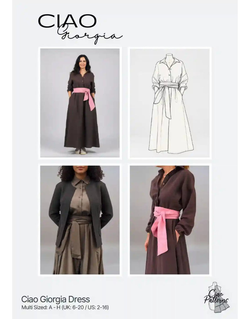 Giorgia Dress Paper Sewing Pattern, Ciao Patterns