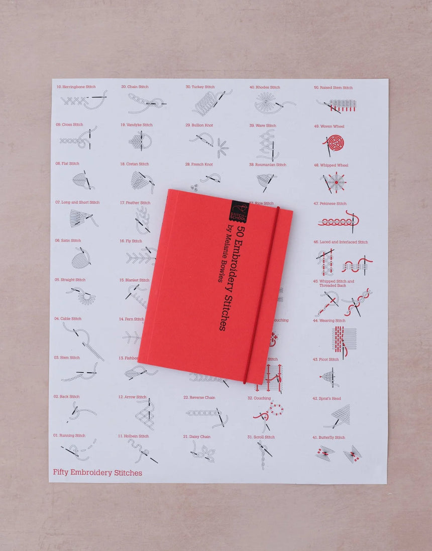 50 Stitches Embroidery Book, Stitch-School