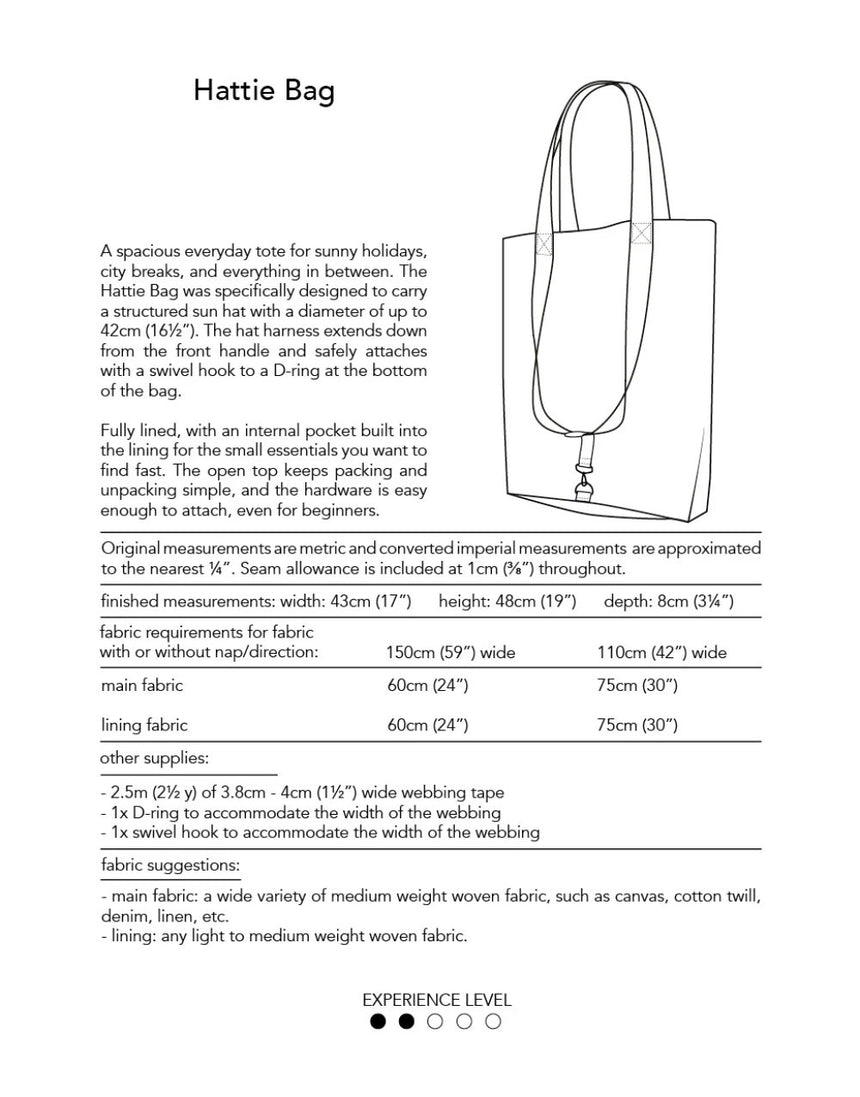 Hattie Bag Sewing Pattern, Dhurata Davies