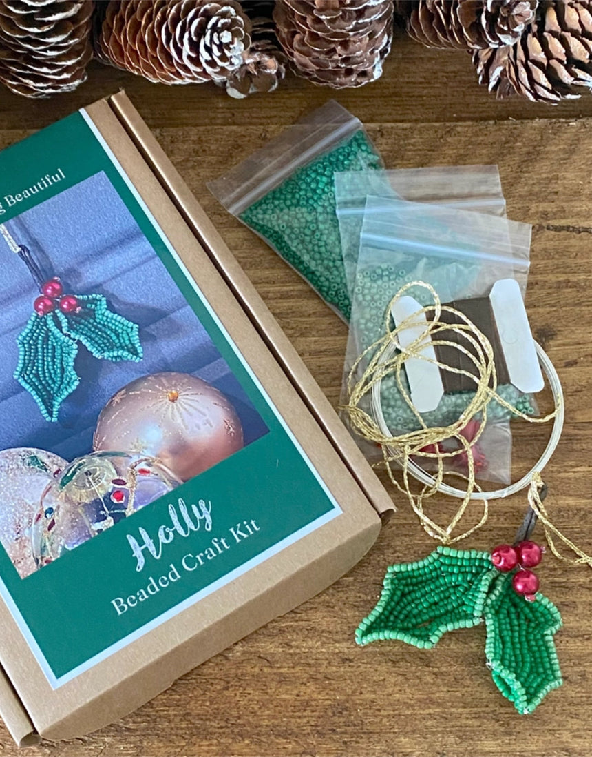 Holly Beaded Craft Kit, The Beaded Garden