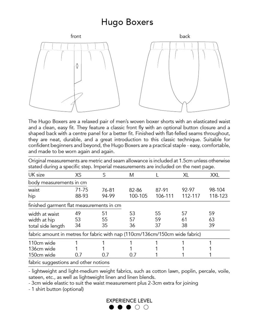 Hugo Boxer Shorts Sewing Pattern, Dhurata Davies