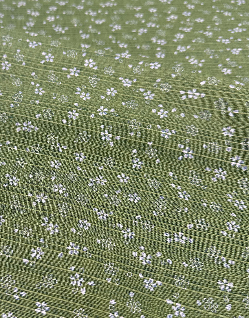 Sevenberry Japanese Reversible Cotton Shantung Fabric - Olive Green & Teal