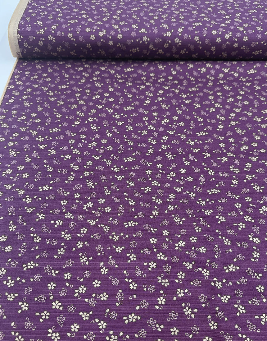 Sevenberry Japanese Reversible Cotton Shantung Fabric - Purple & Indigo