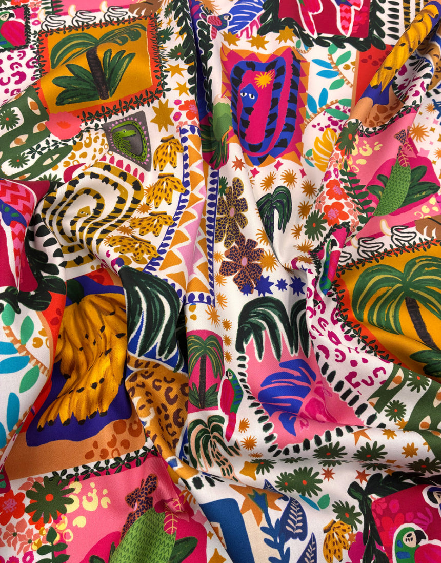 Paradise Patchwork Cotton Sateen Fabric