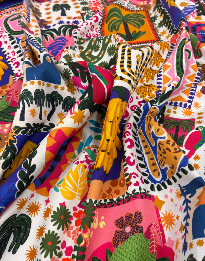 Paradise Patchwork Cotton Sateen Fabric