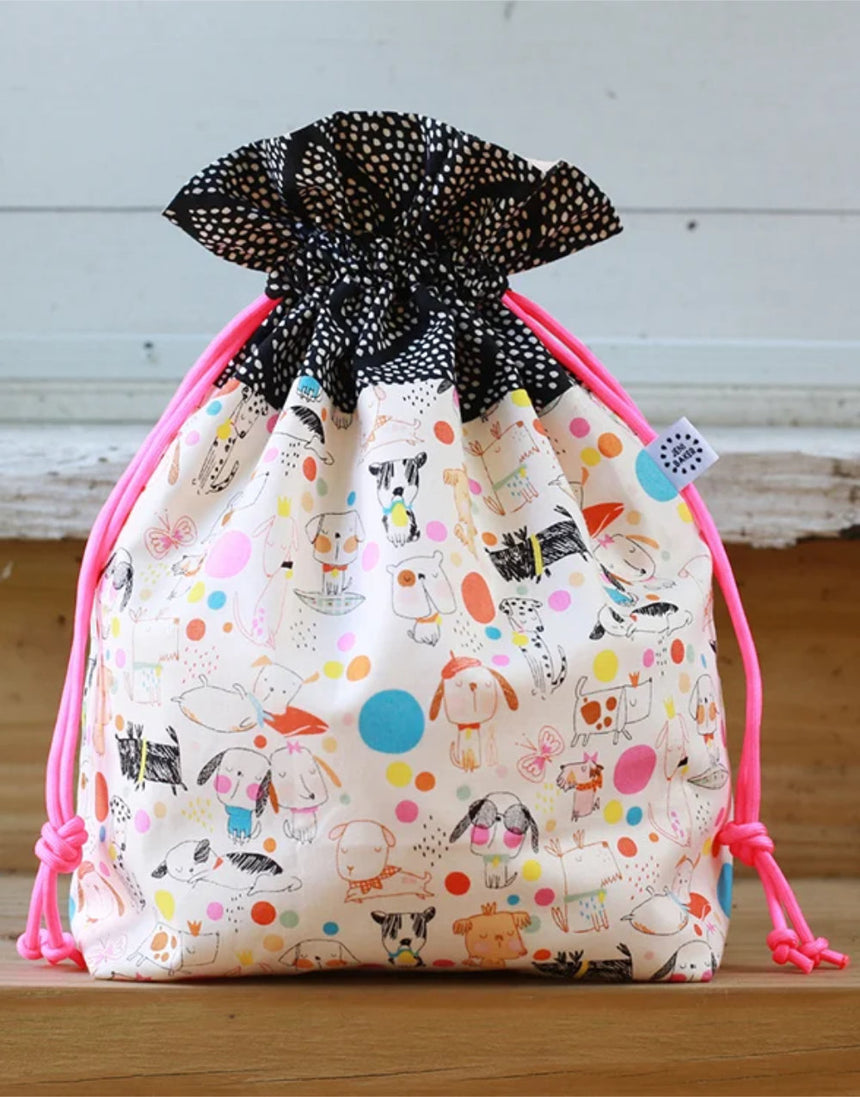 Lined Drawstring Bag Paper Sewing Pattern, Jeni Baker