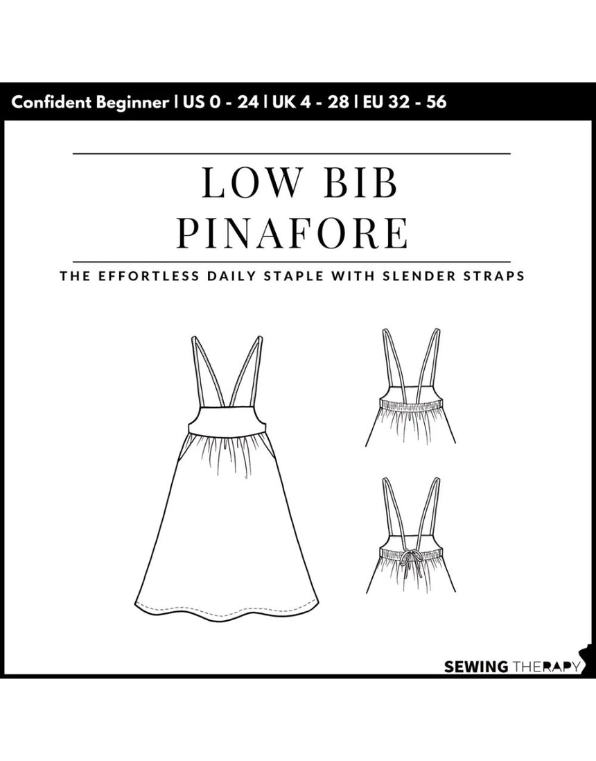 Low Bib Pinafore PDF Sewing Pattern,  Sewing Therapy