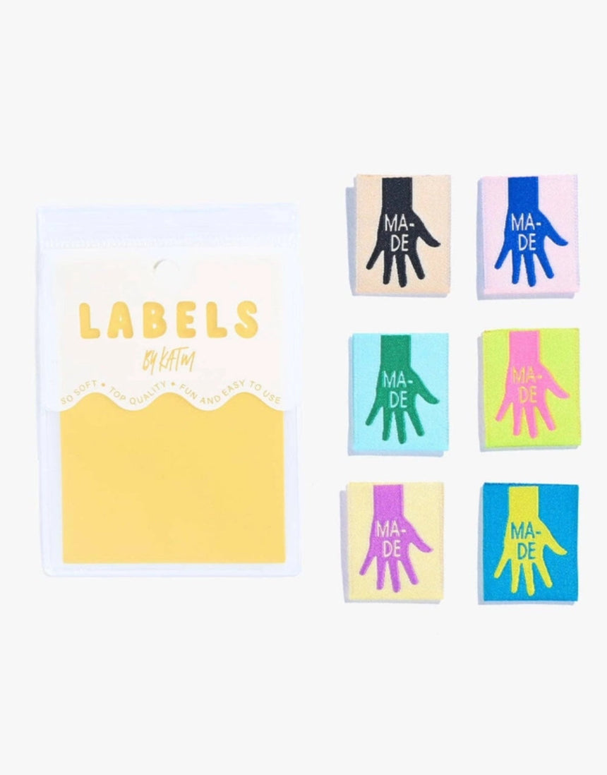 Made (Hand) Woven Labels, pack of 6, Kylie and the Machine