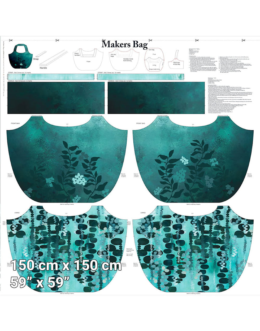 Teal Botanicals Makers Bag Sewing Kit