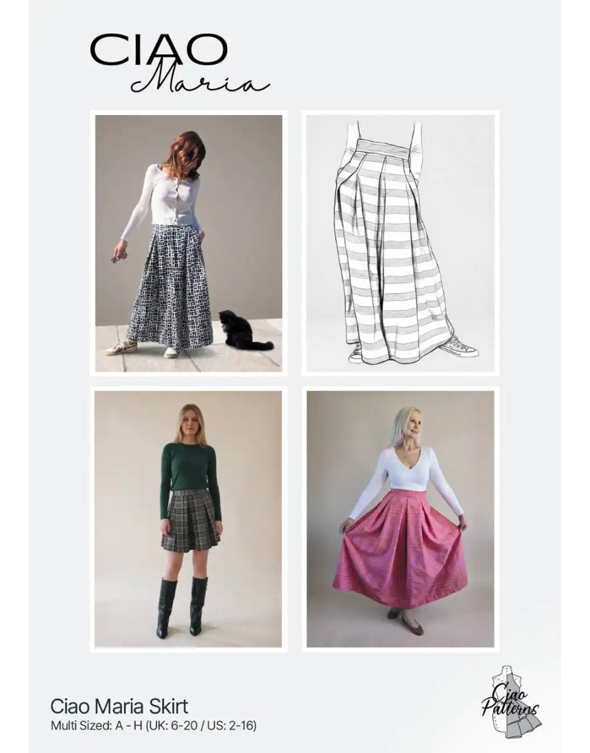 Maria Skirt Paper Sewing Pattern, Ciao Patterns