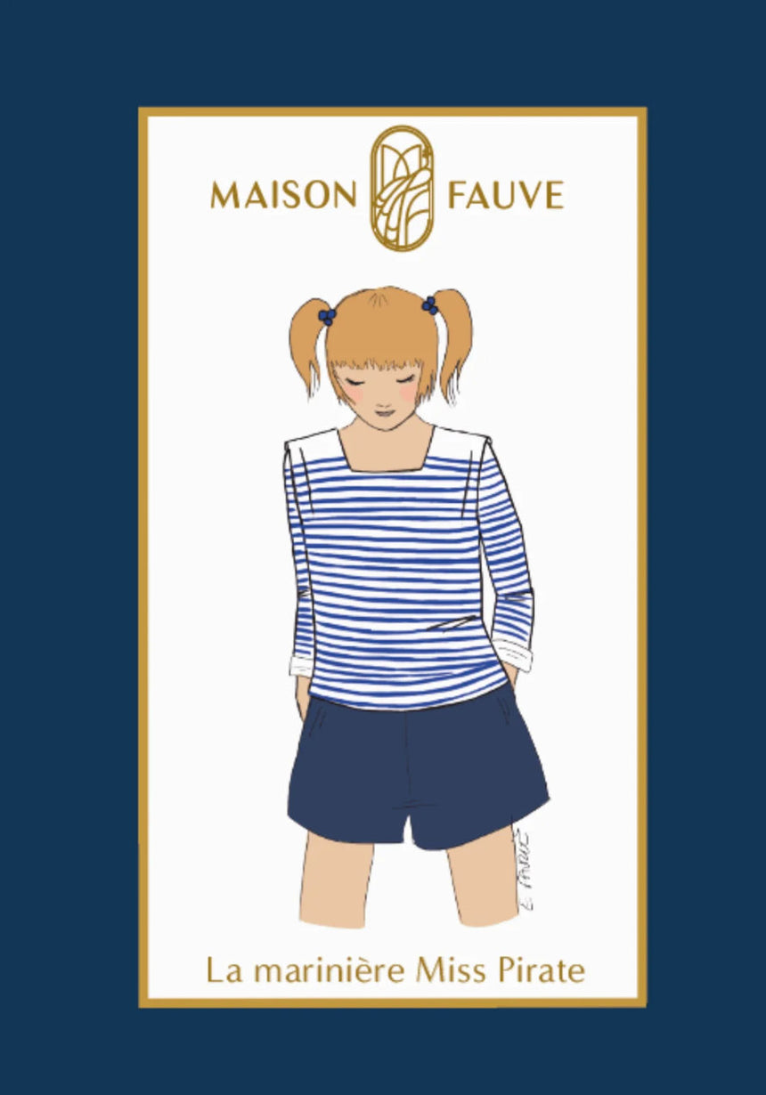 Miss Pirate Breton Top Girls Paper Sewing Pattern, Maison Fauve