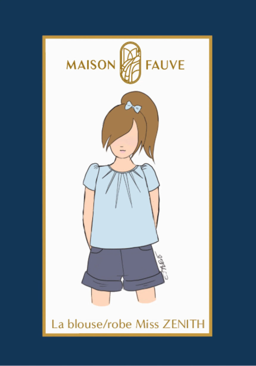 Miss Zenith Blouse Girls Paper Sewing Pattern, Maison Fauve