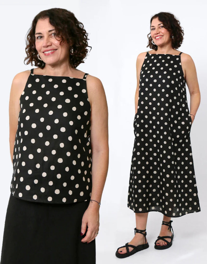 Romy Top and Dress Sewing Pattern, Tessuti