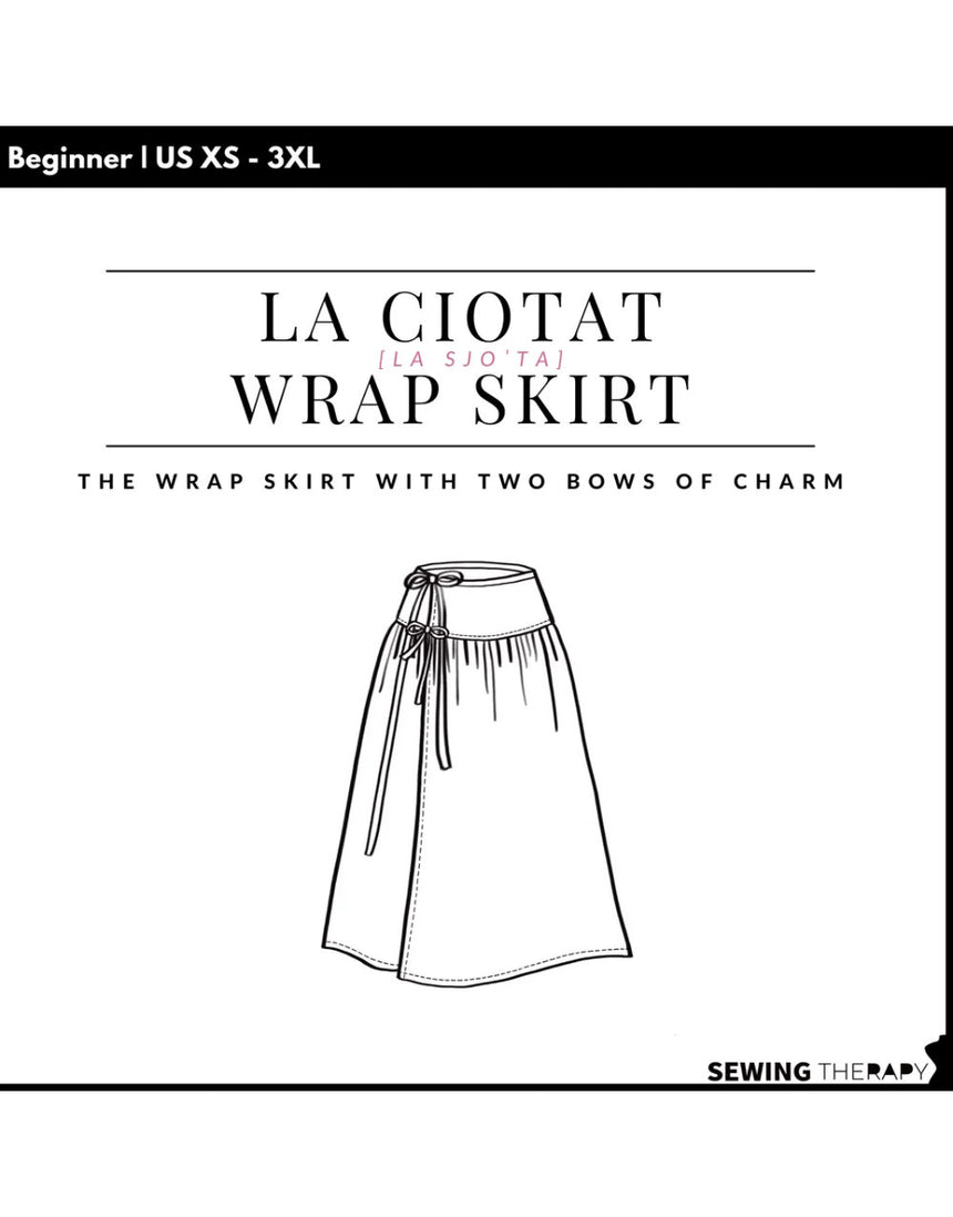 La Ciotat Wrap Skirt Pattern PDF Download Sewing Pattern, Sewing Therapy