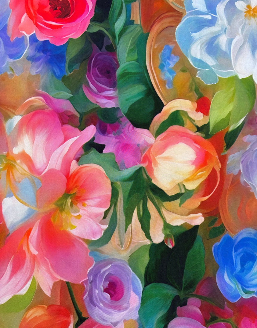 Painter's Bouquet Viscose Fabric