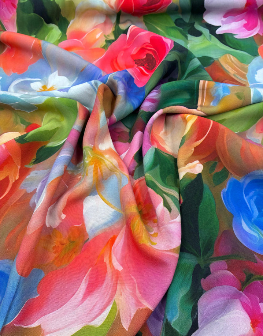 Painter's Bouquet Viscose Fabric