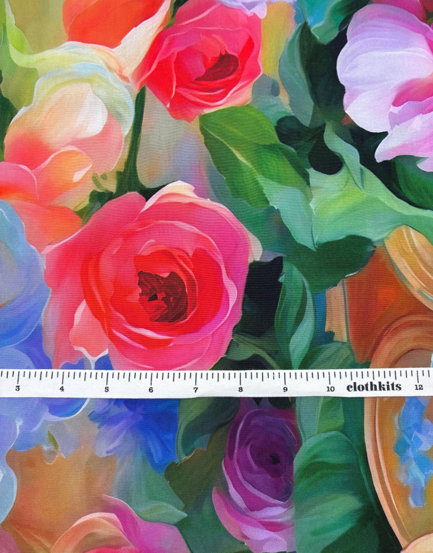 Painter's Bouquet Viscose Fabric