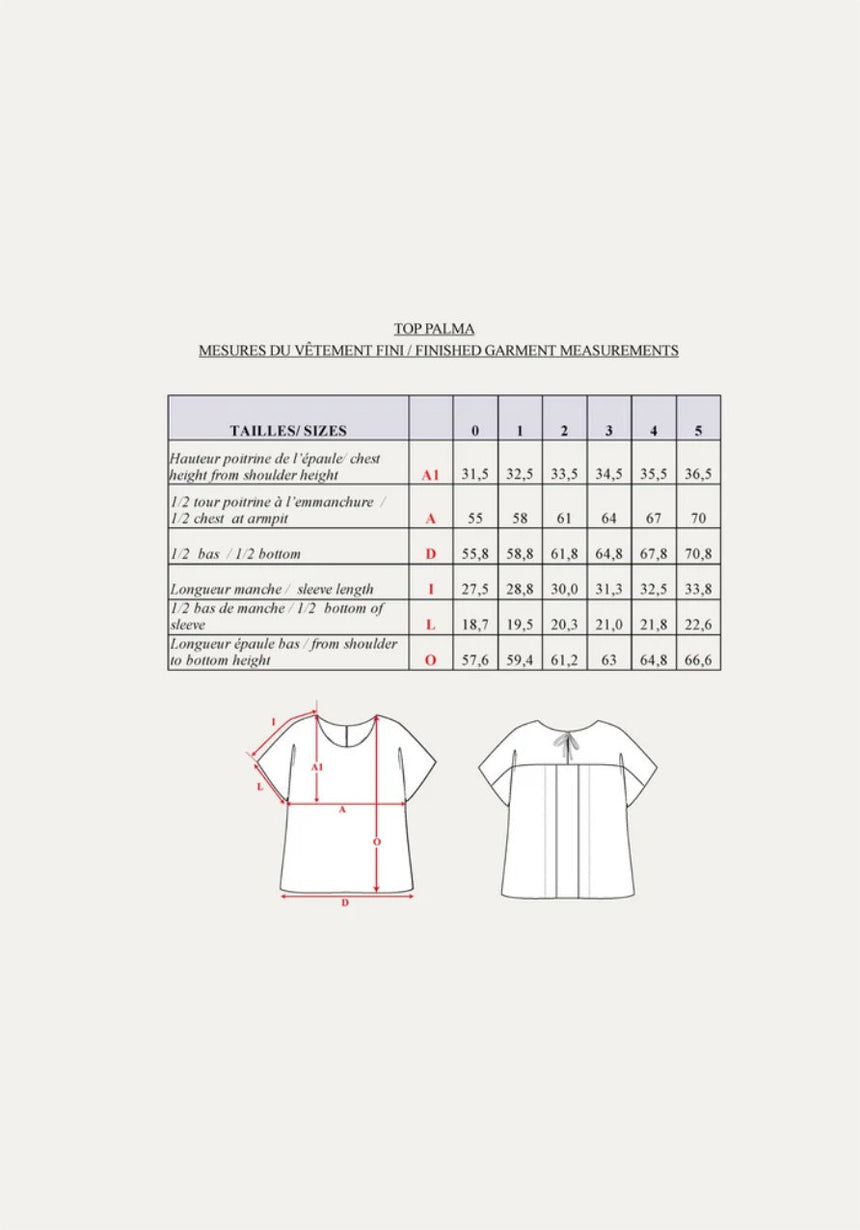 Palma Top Paper Sewing Pattern, Maison Fauve