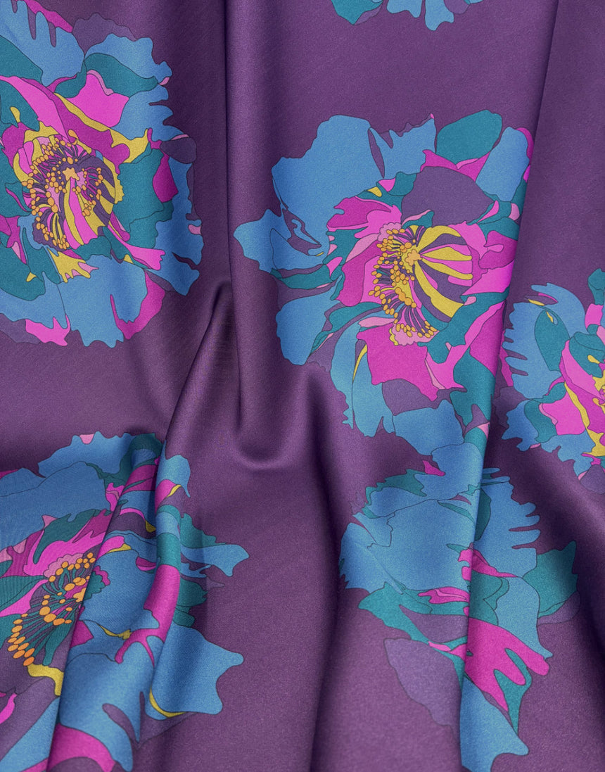 Liberty Fabrics Bickington Satin Viscose,Peony Waltz A