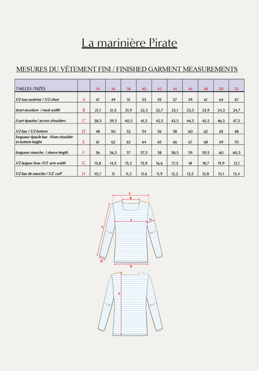 Pirate Breton Top Paper Sewing Pattern, Maison Fauve