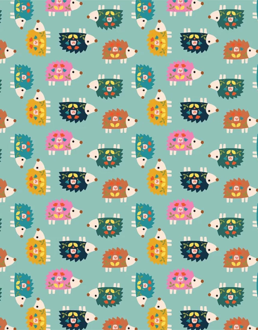 Prickly Pals Quilting Cotton Fabric, Amberwood by Sally Payne, Thread & Ink Studio
