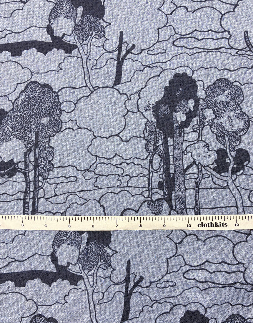 Liberty Fabrics x Manteco® MWool® Fabric, Prospect Path Blue Grey