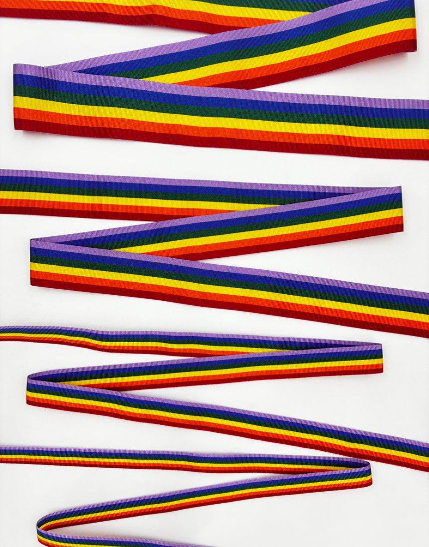 Rainbow Grosgrain Ribbon, various widths