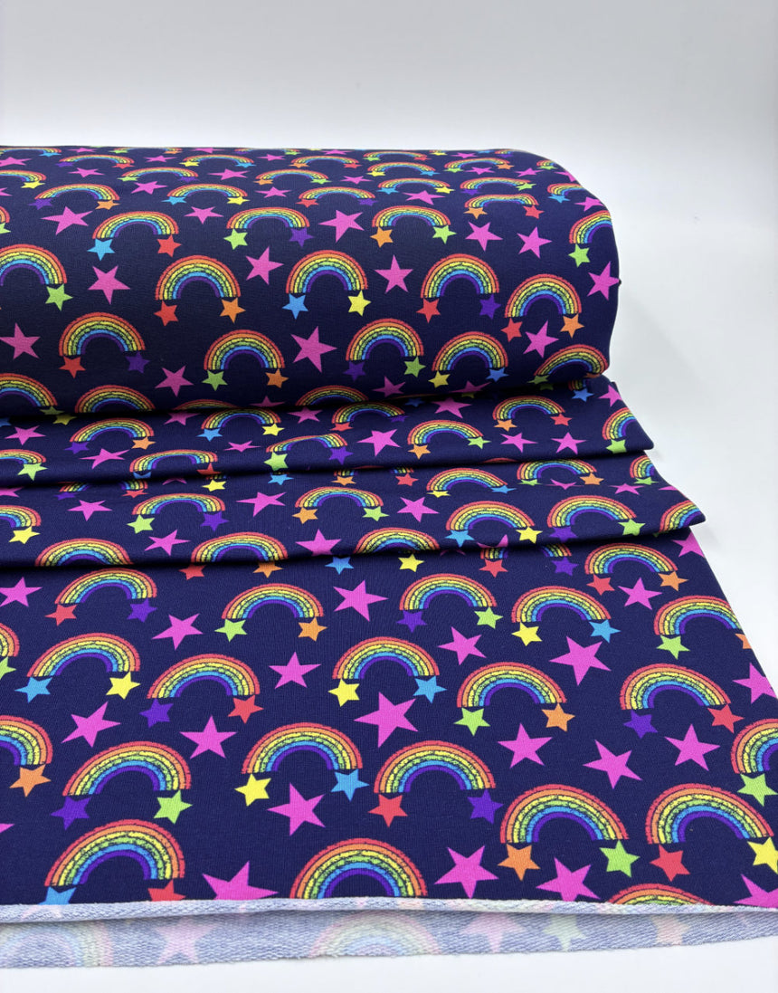 Rainbow Wishes French Terry Fabric