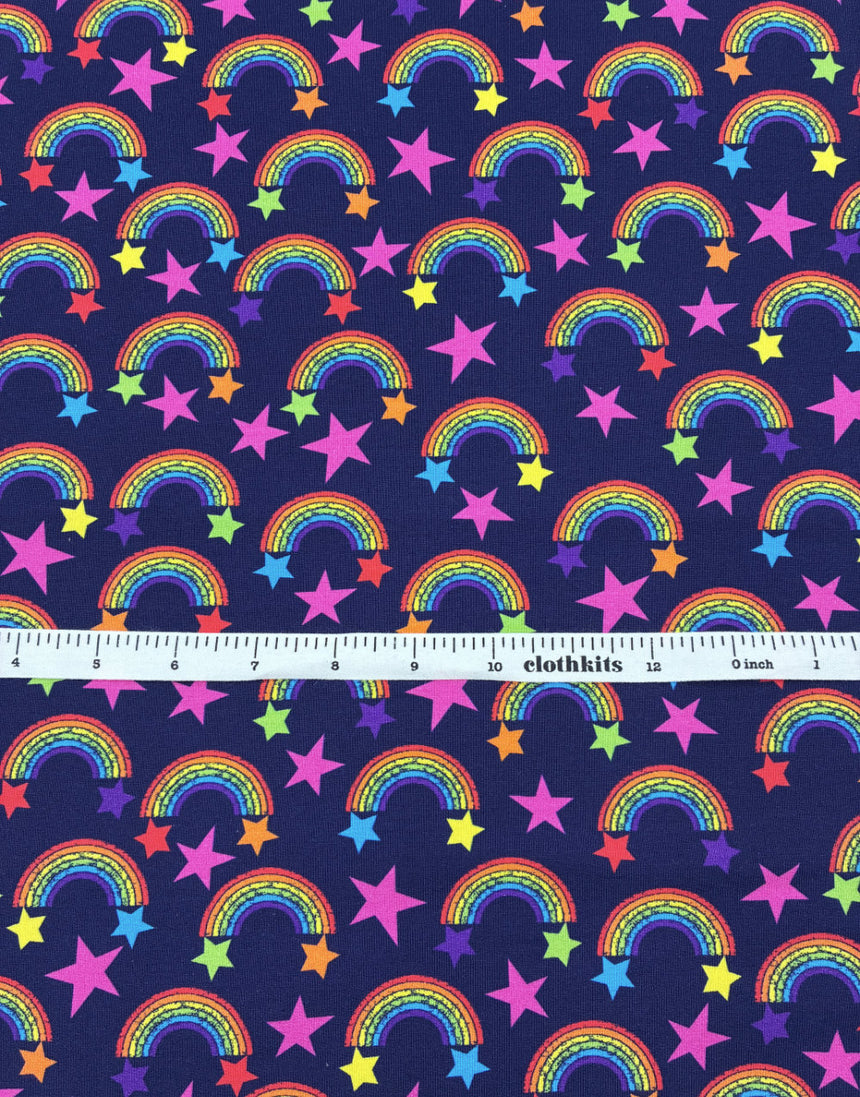 Rainbow Wishes French Terry Fabric