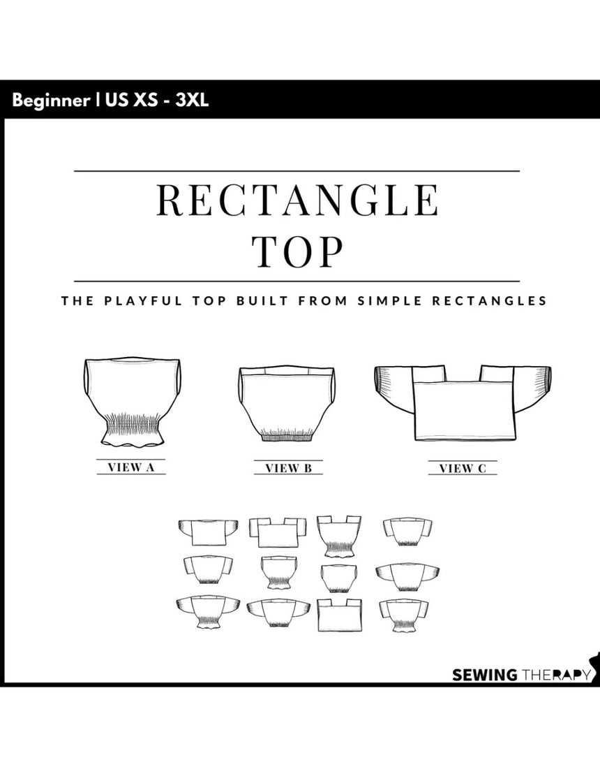 Rectangle Top PDF Pattern, Sewing Therapy
