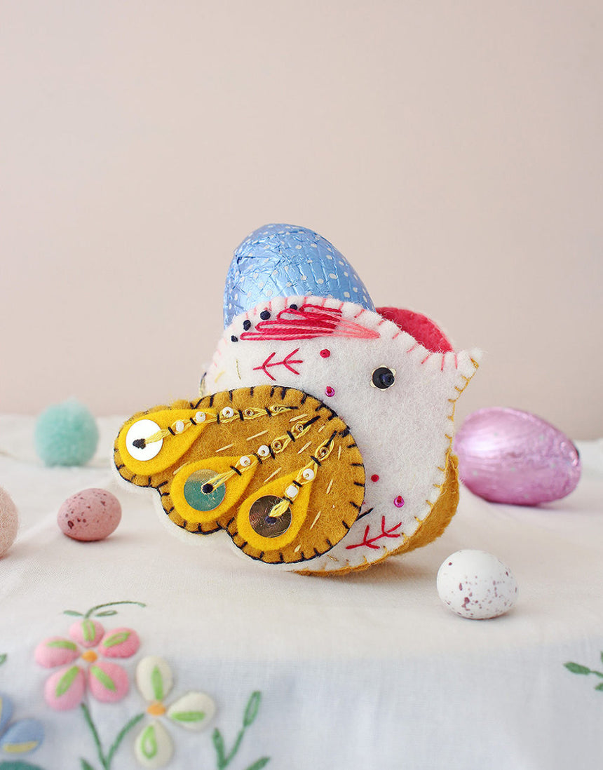 Felt Embroidered Songbird Baskets Instruction Booklet, Sewyeah