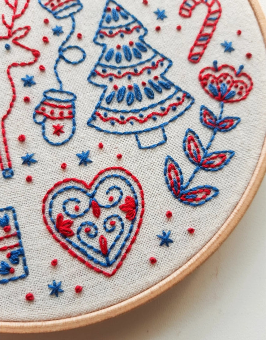Scandi Christmas Embroidery Kit, EmBeaRoidery