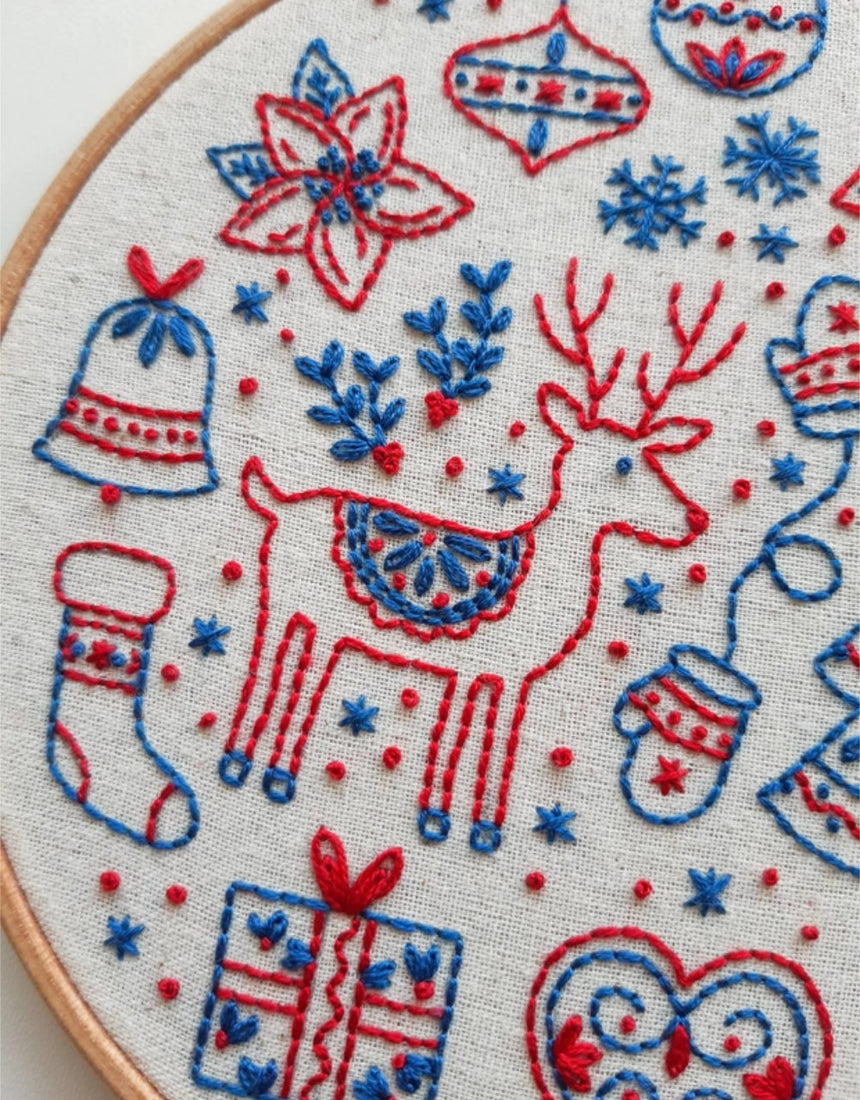 Scandi Christmas Embroidery Kit, EmBeaRoidery
