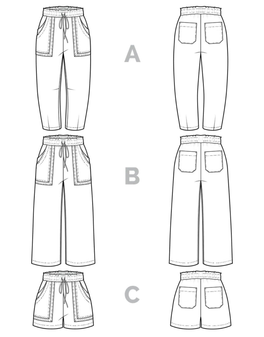 Sepia Pants and Shorts PDF Sewing Pattern, Closet Core