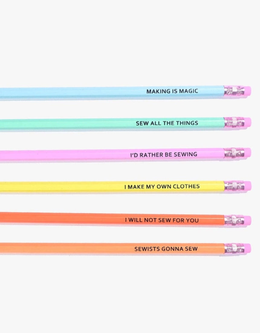 Sewing Themed HB Pencil Pack, pack of 6, Kylie and the Machine