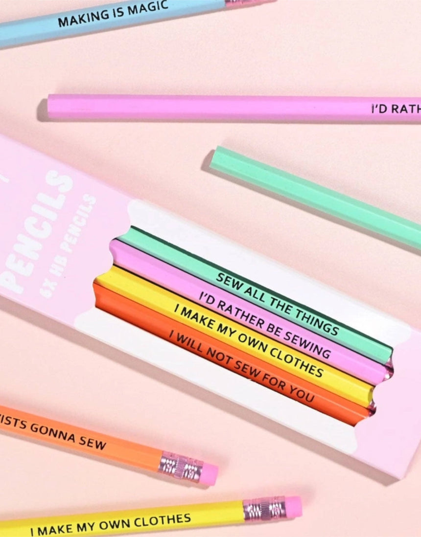 Sewing Themed HB Pencil Pack, pack of 6, Kylie and the Machine