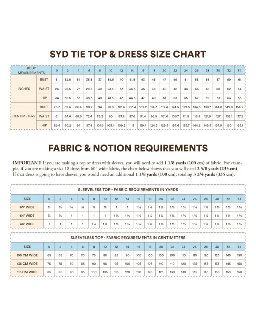 Syd Tie Top & Dress PDF Sewing Pattern, Syd Graham