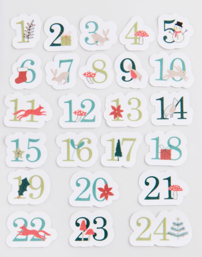 Advent Calendar Numbers Stick and Stitch Embroidery Kit, Rico Design