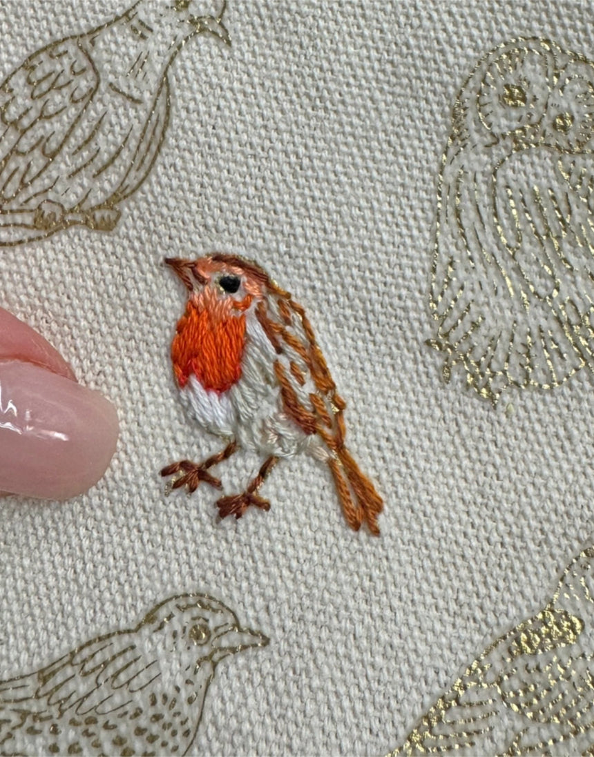 Stitch Your Birds Zip Pouch Embroidery Kit, Chasing Threads