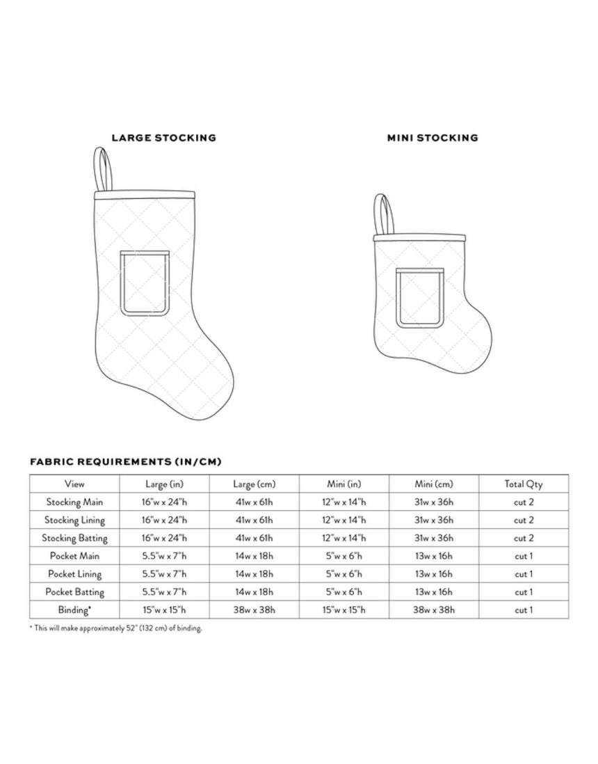 Quilted Pocket Stocking PDF Immediate Download Sewing Pattern, Matchy Matchy Sewing Club