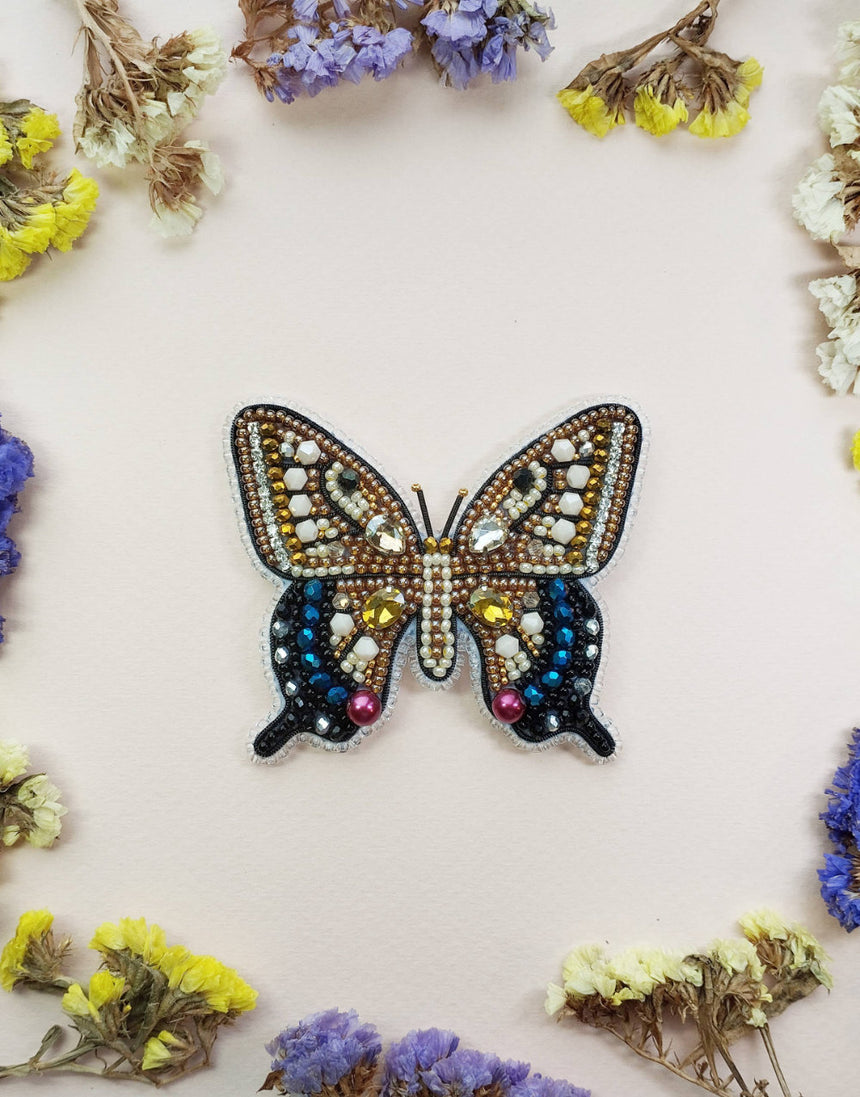 Swallowtail Butterfly Beaded Embroidery Brooch/Hanging Decoration Kit