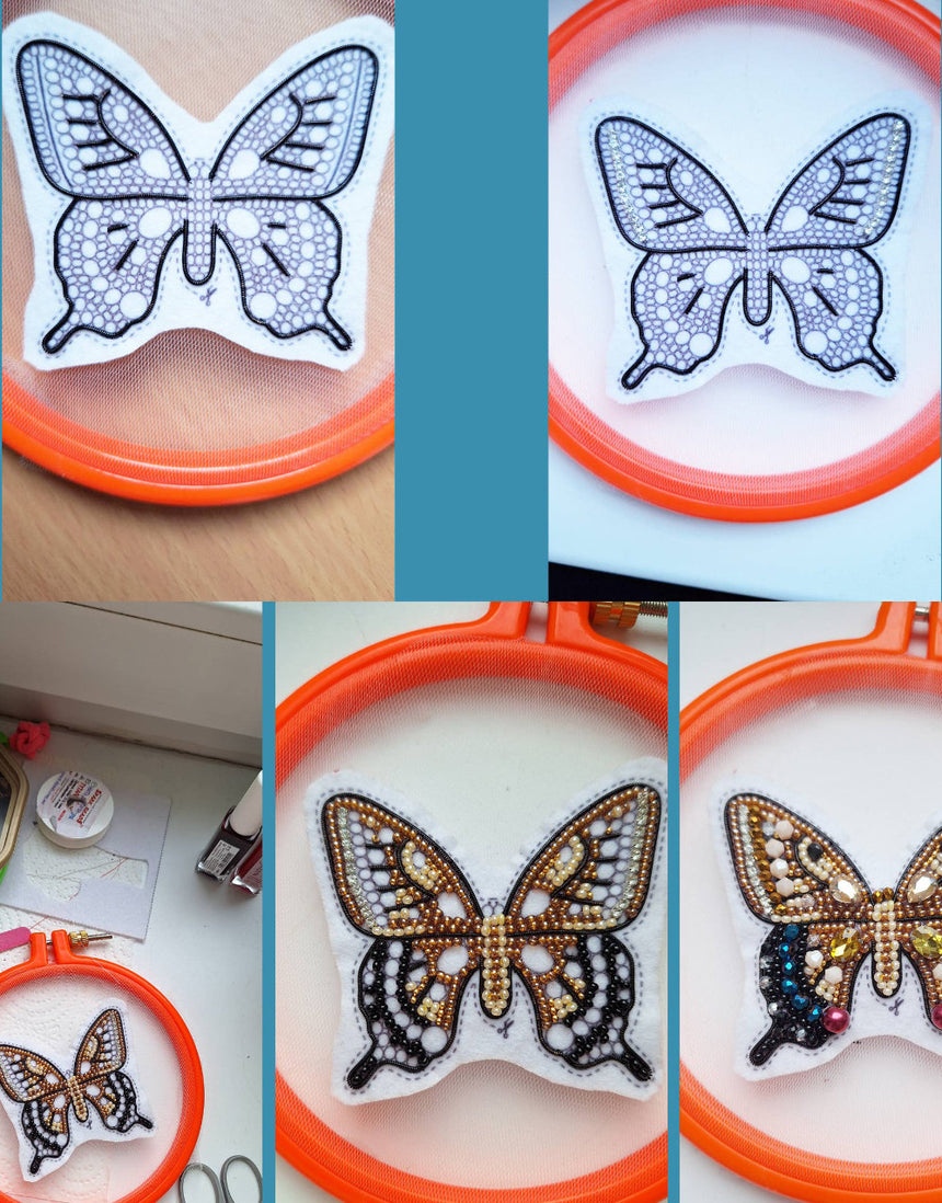 Swallowtail Butterfly Beaded Embroidery Brooch/Hanging Decoration Kit